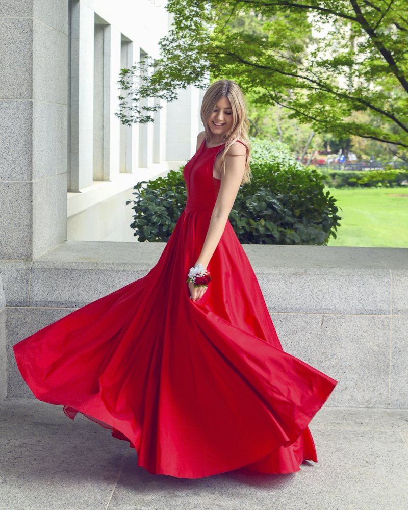 Robe longue rouge, taille M